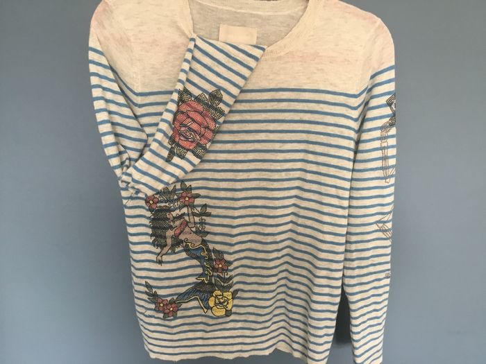 Zadig and Voltaire striped jumper with embellished detail