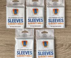 5x Packs of 100 Beckett Shield Thick Standard Soft Sleeves 2.5 x 3.5 Inch Cards Protection