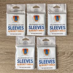 5x Packs of 100 Beckett Shield Thick Standard Soft Sleeves 2.5 x 3.5 Inch Cards Protection
