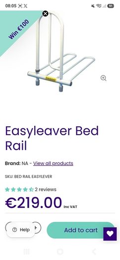 two Easyleaver bed rails