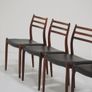Vintage Set of 8 Rosewood and Leather Dining Chairs Model 78 by Niels Otto Moller, 1960s Image 7
