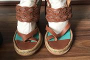 Ladies Camper Tan Leather High Heel Sandal Size 36