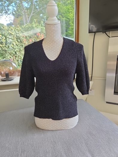 Next black and silver ribbed dressy knit bnwot uk 8-10