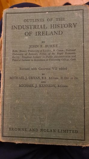 Outlines Of The Industrial History Of Ireland By John F. Burke. Brown And Nolan Limited. Hardback In Fair Condition.