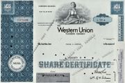 The Western Union Telegraph Company Stock Certificate-20 Shares