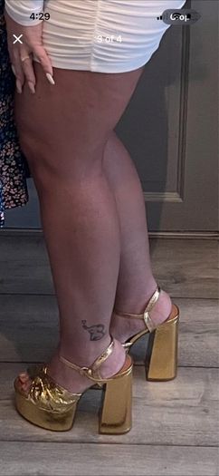 gold snake print platform sandal heels