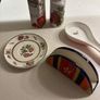 Major Clearance- A bundle- Judy Greene, Coco Cola Plate, Carnival Vintage Glass, Portmeirion Oil / Vinegar Bottle, Sophie Allport Fine Bone China  Bone China Spoon Rest, Olive Oil bottle, Wedgewood Saucer, Delrio Salado Hand Painted Napkin Holder Image 2