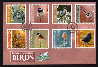 2019 Isle of Man Town and Country Birds Commemorative Stamps First Day Cover (FDC)