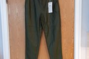 Only Forest Night  Green Faux Leather  Trousers.  S.12 B.N.W.T
