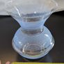 Bubble Glass Pedestal Vase Clear Seeded Scalloped Rim Vintage Style Image 6
