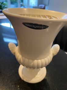 Wedgwood Etruria Moonstone Vase with original metal flower frog