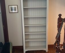wooden bookshelves