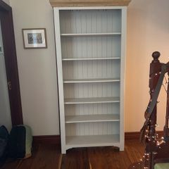 wooden bookshelves