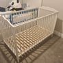 IKEA SUNDVIK White Cot Bed 70 x 140 Converts to Toddler Bed Image 2