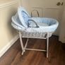 Grey and blue wicker basket  with grey rocker stand Image 2
