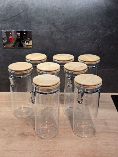 8 Glass Jars for storing dry food