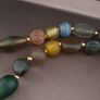 Vintage African Style MultiColor Mix Glass Beads Necklace Image 6
