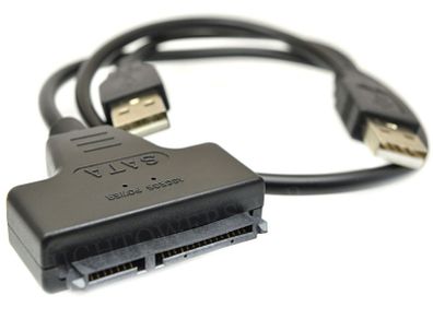 USB To SATA 7+15 Pin 22 Pin Adapter Cable 2.5" inch HDD Hard Disk Drive