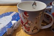 Boxed Set of 2 Santa Claus, Penguin and Polar Bear Mugs