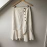 Whistles 100% Linen Button Frill Midi Skirt Cream / Ivory - Size 12 Image 3