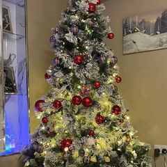 xmas tree with lights fitted