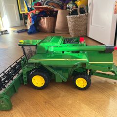 John Deere toy combine harvester