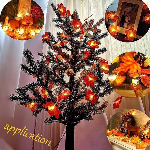 Autumn Decorations, Fairy Lights, 10 Maple Leaf Light, Garden Lights Outdoor Lights, Autumn Wreath, Christmas Decorations Halloween Decorations Leaves Decoration Thanksgiving Decorations
