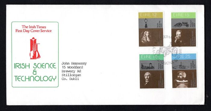 1981 Ireland Science & Technology Commemorative Stamps Irish Times Addressed First Day Cover (FDC)