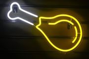 Fried Chicken Leg Neon Signs LED Light Sign for Wall Yellow (15.7 inches x 11.4 inches)
