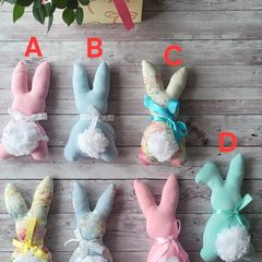 Easter Bunnies. Ester decoration. Very soft pocket toy for children.