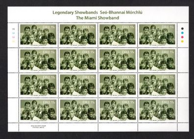 2010 Ireland Showbands The Miami Showbands Commemorative Stamps Sheetlet Plate 1A1A1A1A Mint Never Hinged (MNH)
