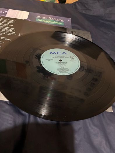 A Nanci Griffith record collection.