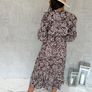 Long Midi Dress with geometric pattern buttons Image 3