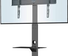 NEW SALE | Universal Floor TV Stand for 30-70 inch LED OLED LCD Plasma Flat Curved Screens, Height Adjustable Tall TV Stand with 2-Tier Tempered Glass Shelves up to 40KG, Max VESA 600x400mm