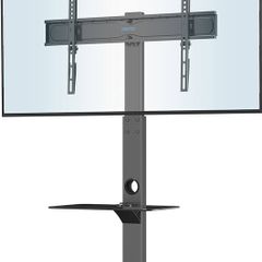 NEW SALE | Universal Floor TV Stand for 30-70 inch LED OLED LCD Plasma Flat Curved Screens, Height Adjustable Tall TV Stand with 2-Tier Tempered Glass Shelves up to 40KG, Max VESA 600x400mm