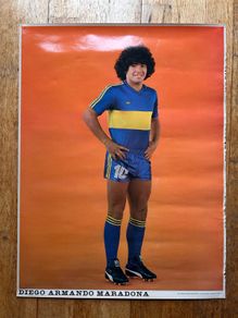 ORIGINAL 1981 Diego Maradona Boca Juniors Poster. VERY RARE