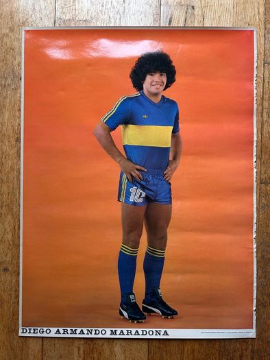 ORIGINAL 1981 Diego Maradona Boca Juniors Poster. VERY RARE