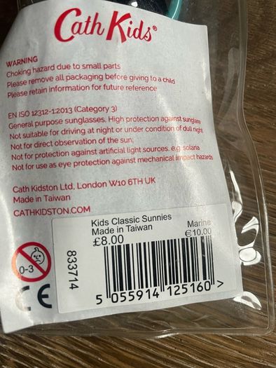 kids sunglasses Cath Kids fish pattern BNIB