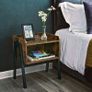 Side Table Nightstand Retro Rustic Chic Wood Look- FREE DELIVERY NATIONWIDE Image 3