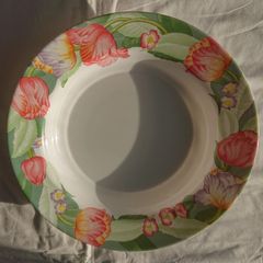 Large 12.5" Serving Platter/Bowl/Dish - Vintage Arcopal Fantasy/Tulips