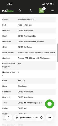 2022 Cube Cubie 160 RT Kids Bike in Grey and Red
