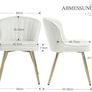 Beige Dining Chair Set for Dining Room Kitchen chairs with Metal Legs Image 3