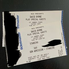 2 x David Byrne St Annes Park tickets