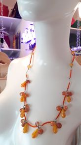 Vintage bohemian glass necklace