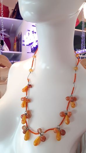Vintage bohemian glass necklace