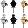 Strap Locks, pair, for Electric or Acoustic guitar Gold Image 2