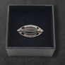 925 Vintage Sterling Silver Black Onyx & Marcasite Accents Brooch Image 2