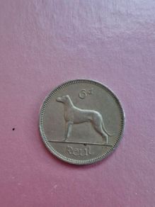 Old 1961 Irish 6 pence coin