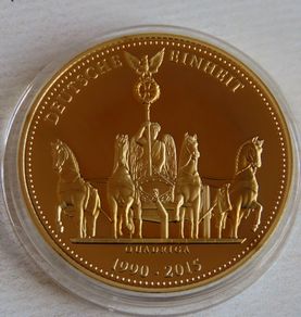 Berlin Quadriga 25 Years Germany united Gold plated proof