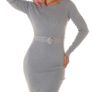 Elegant Midi Knit Dress With Belt  Fits Xs S M   100% Viscose Image 5